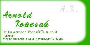 arnold kopcsak business card